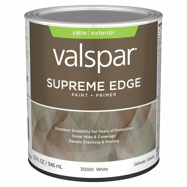 Valspar 1 qt. Supreme Acrylic Latex House Trim Paint & Primer, Satin & White 028.0035000.005